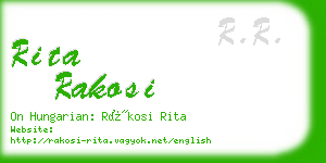 rita rakosi business card